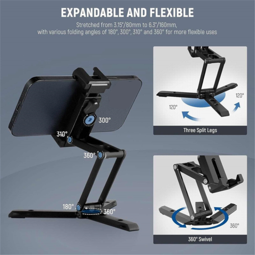 Mini pocket tripod, foldable, for phone, vertical and horizontal photography 2