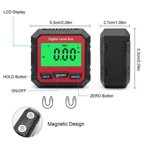 Universal Miter Box 90 Mini Electronic Protractor Red/Black 2