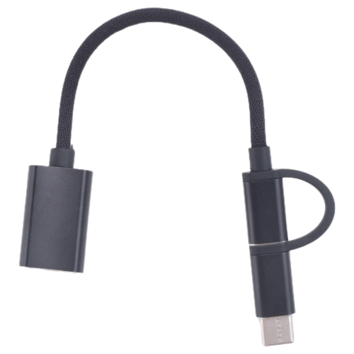 2-in-1 USB 3.0 OTG Adapter Cable Type C Micro-USB to USB 3.0 - Black