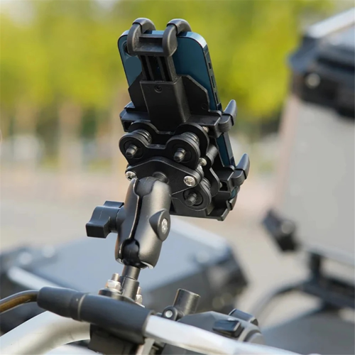 Motorradlenker-Handyhalterung absorbiert Lenkerstöße 2