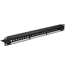 19-inch 1U cabinet rack with 24-port CAT6 patch panel RJ45 network
