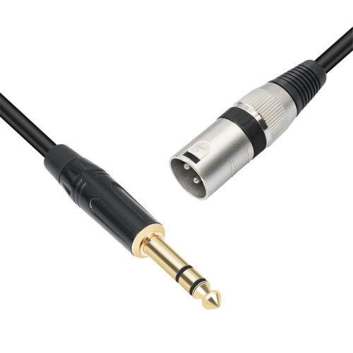 Cable de conexión de señal simétrico, conector de 1/4 de pulgada a XLR, 500 cm 2