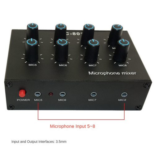 -801 condenser microphone expander 8-channel 3.5mm 2