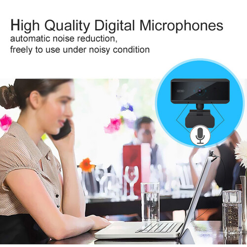 S3 5MP 1080P CMOS Computer Camera with Built-In MIC, Black