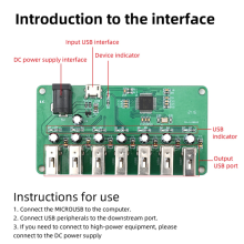 DC5V Type-C USB 2.0 Hub Module 1 to 7 Port USB Hub