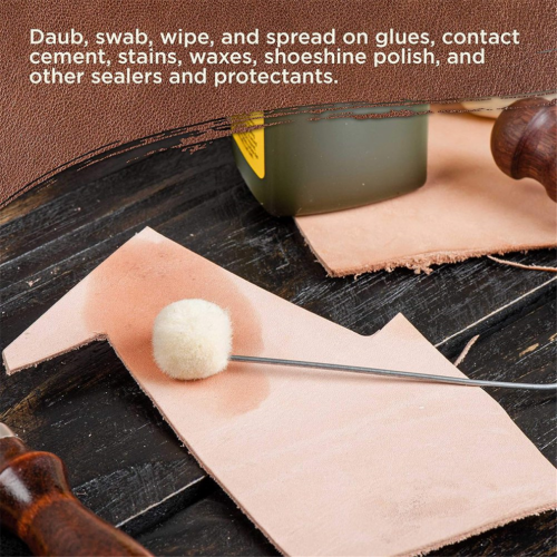 Wool Daubers Ball Brush, applicator tool for dyeing and staining leather 2