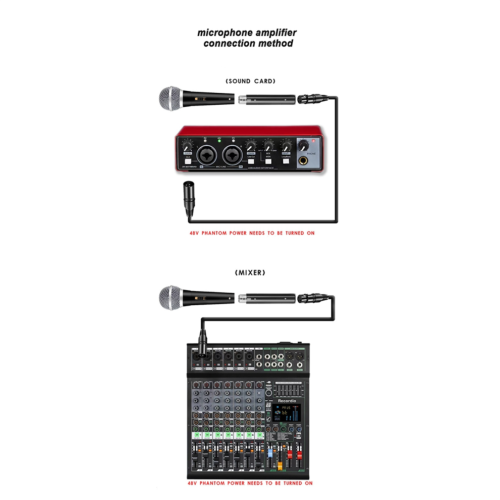 Dynamic Microphone Preamplifier Portable Microphone Preamplifier Red & Blue & Black 1