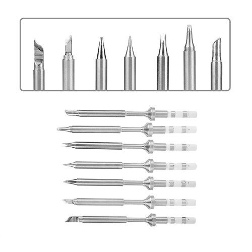 7pcs Stainless Steel Soldering Tips Small & Precise Replacement for TS100 Iron