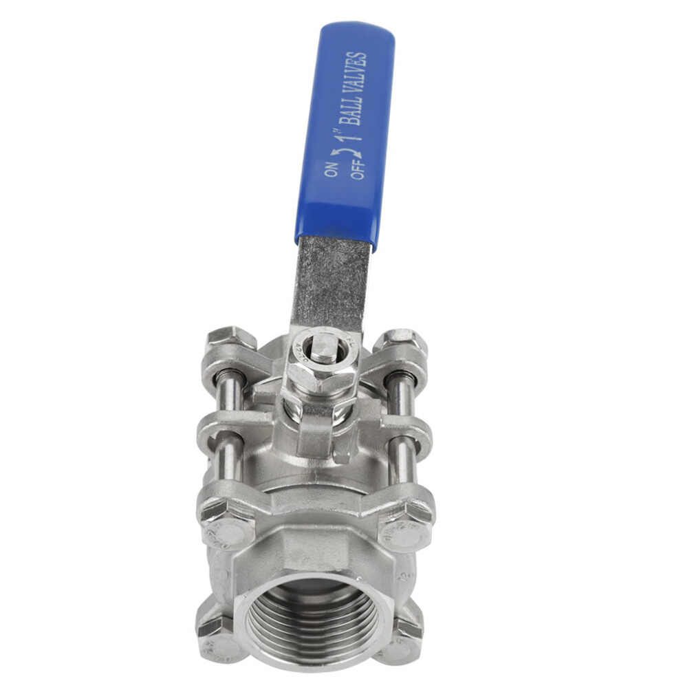 304 Stainless Steel 3-Piece Full Port Female Ball Valve 1" Npt 1000Wog 5011392646887