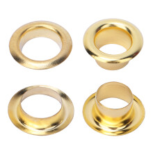 100PCS Brass 6mm Double Eyelet Rivets for Clothing Bags Shoes Belts – Gold