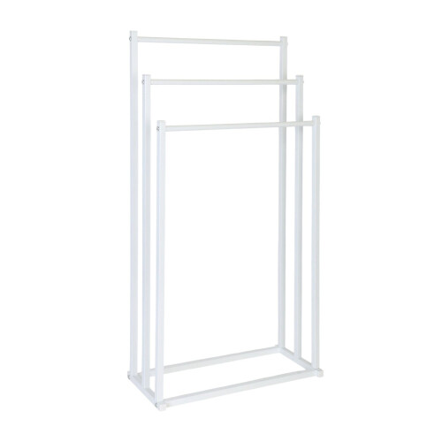Towel Rack, 3 Rods - Metal and Bamboo Freestanding