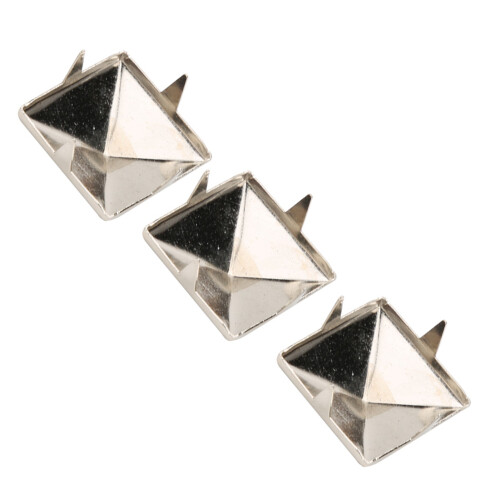 100pcs Silver 10mm Square Pyramid Rivets 4 Claw Metal Studs for DIY Accessories