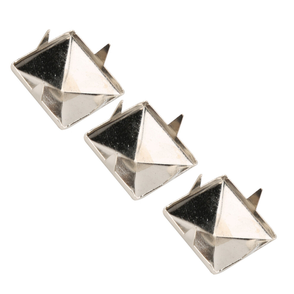 100Pcs Silver 10Mm Square Pyramid Rivets 4 Claw Metal Studs For Diy Accessories 3611392647314