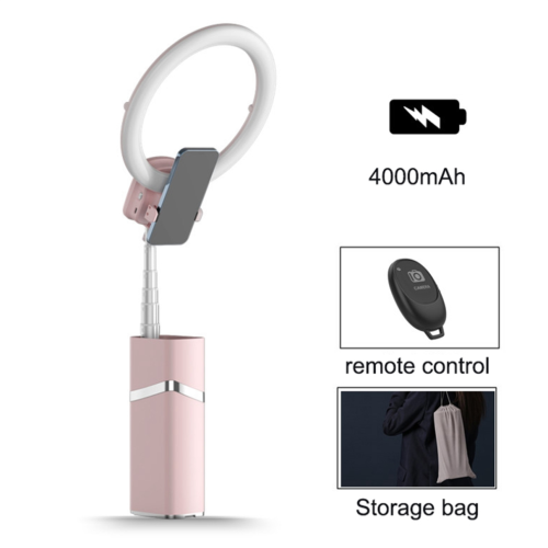 Portable mini LED tripod for live streaming, pink 1