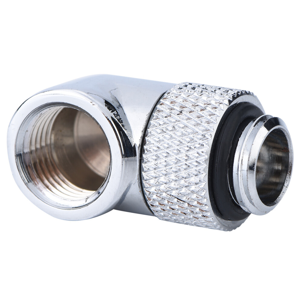 90 Brass Rotary Tube Fitting G1/4 Water Cooling Elbow Connector Silver 5091392642829
