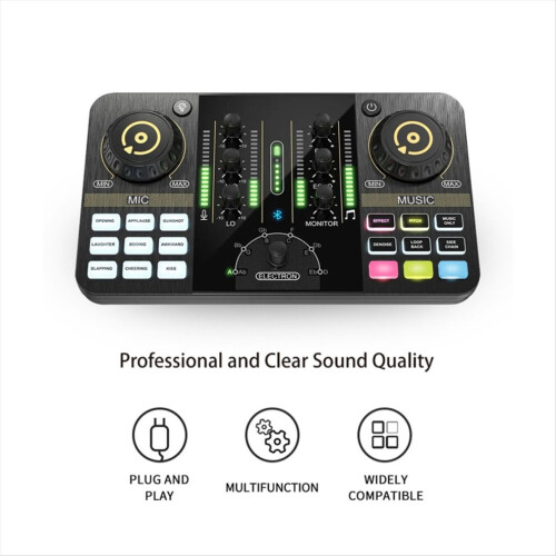 Professionele audiomixer, podcastmicrofoon en geluidskaartset 1