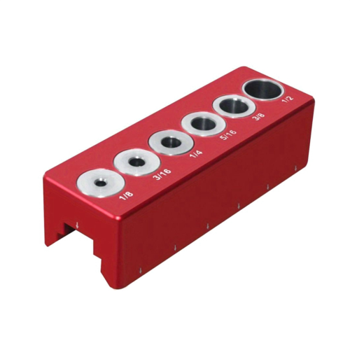Positioner for cylindrical pipe punches, right-angled dowel positioning aid 1