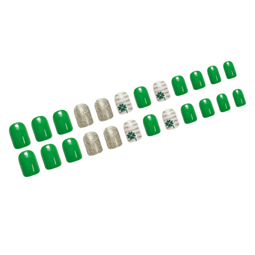 Pack of 24 Various Size Light Green Leaf Pattern Gold Glitters