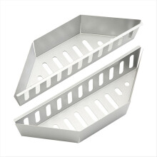 Houtskoolcontainer, voorgevormde grillmandjes voor houtskoolbriketten, 2 stuks