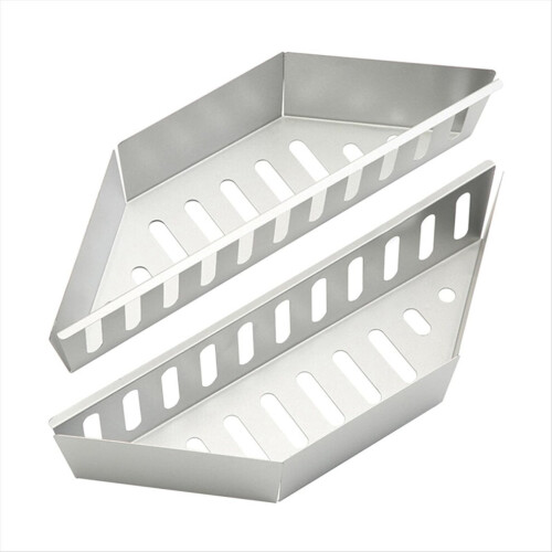 Charcoal container, contoured carbon briquette grill baskets, 2 pieces