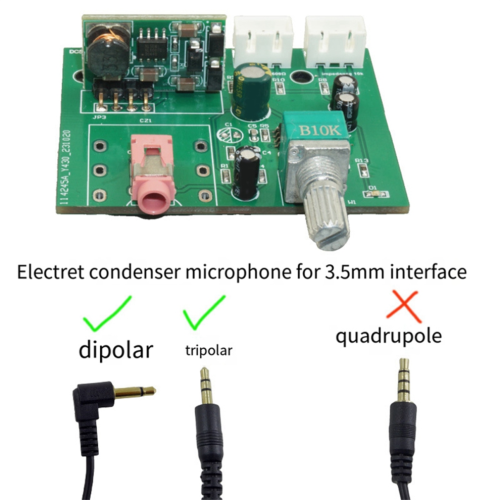 Dynamic microphone condenser amplifier preamplifier 6.5 mm interface 2
