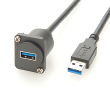 D-Type USB 3.0 verlengkabel met flenskoppeling (mannelijk naar vrouwelijk)