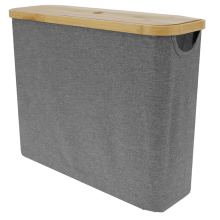Faltbarer Badezimmer-Mülleimer mit Holzdeckel, Toilettenpapierkorb,
