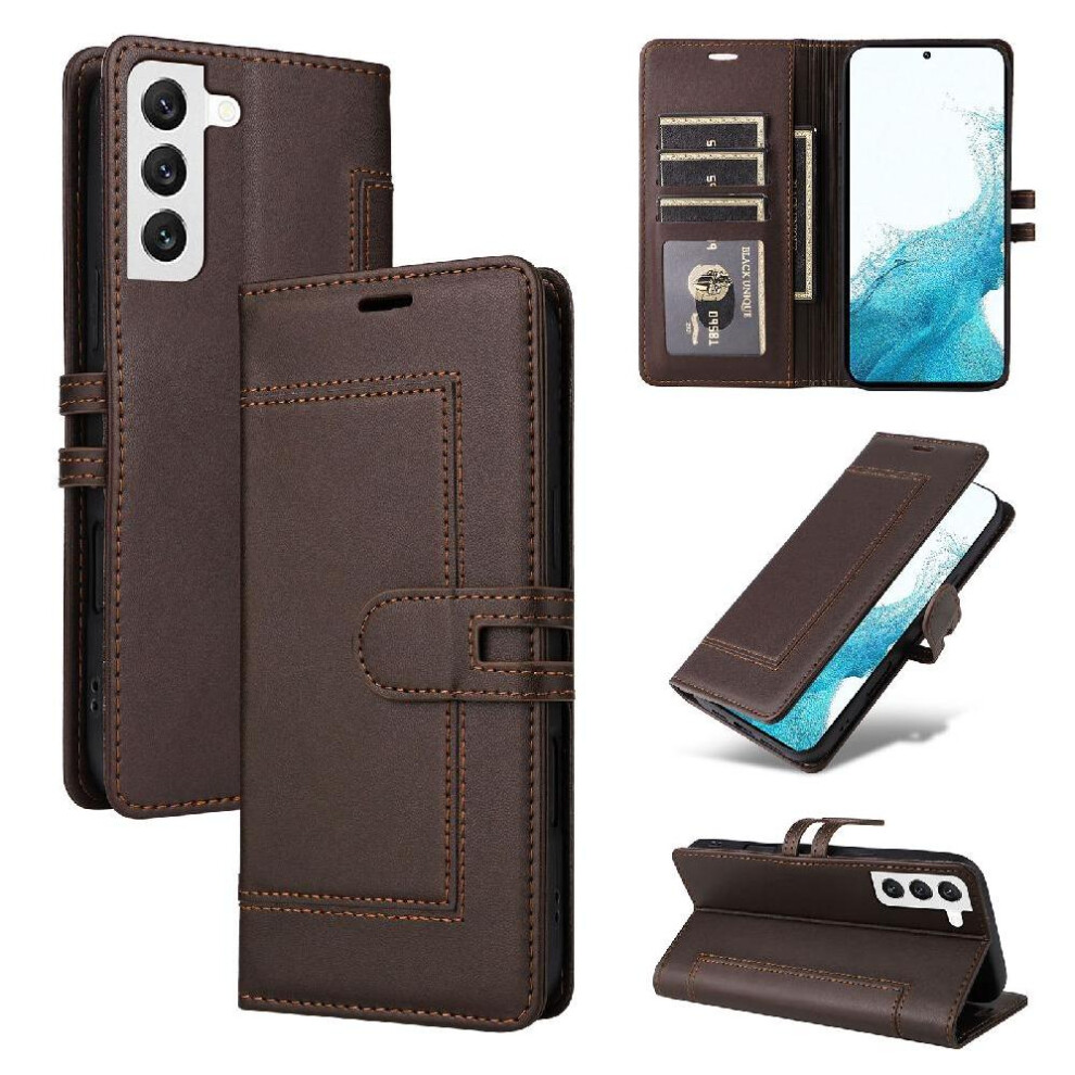 () Flip Case For Samsung Galaxy S21 Fe Card Slots Kickstand Magnetic Buckle Closure Premium Pu Leather Rfid Blocking 764563245550