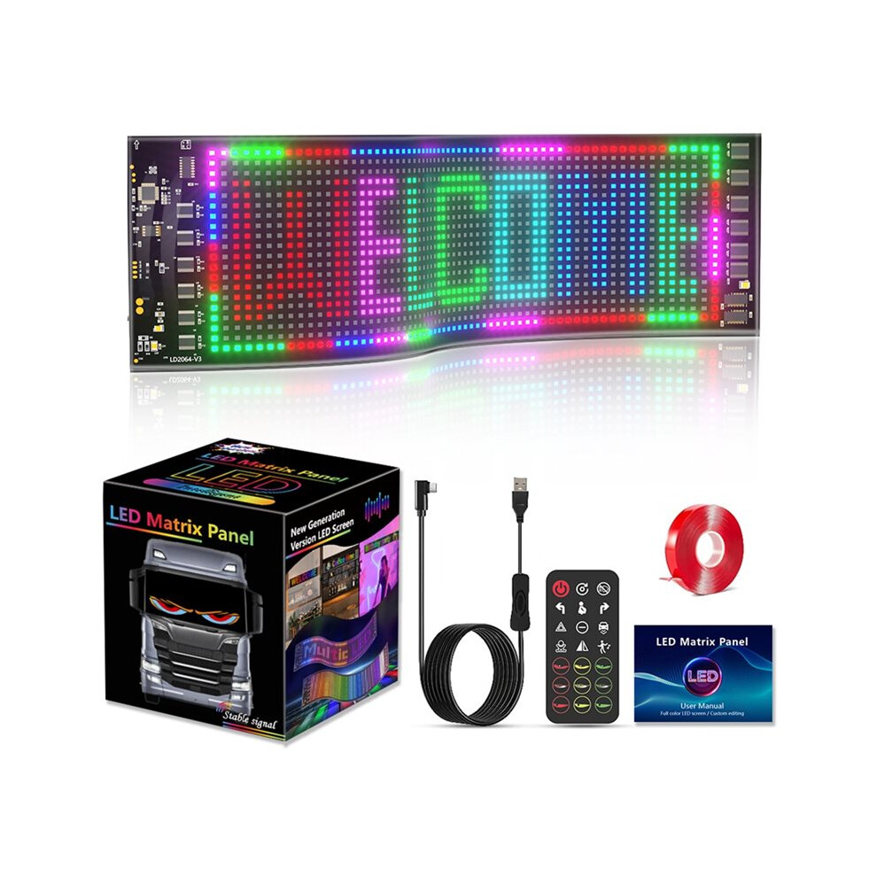 Scrolling Advertising Led Signs, 13.7 X 3.93 Inch App Control Programmable Led Sign For Car Home Office 4713374483282
