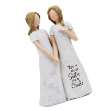 Artistic Carved Resin Sister Figurine Friendship Birthday Unique