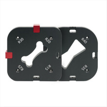Pocket radius template for milling cutters, 4-in-1 R-angle arc
