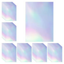 60 ark holografiska laminatark, transparenta rutklistermärken