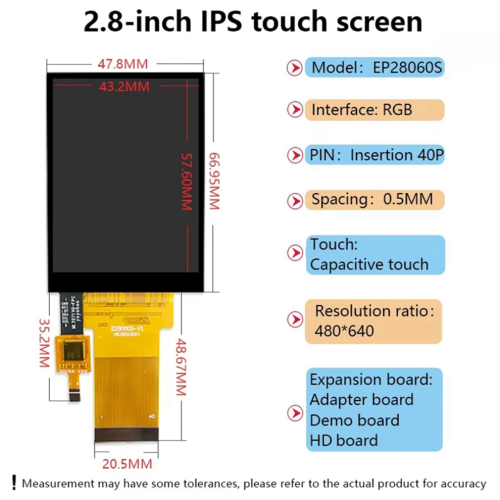 2.8-inch mini split screen - Compatible with 480x640 resolution B 2