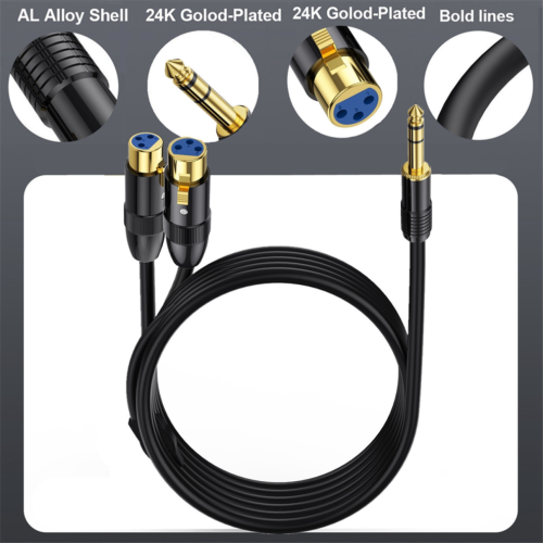 Conector XLR hembra doble a conector TRS macho estéreo de 1/4 de pulgada A 1