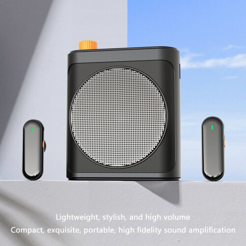 Portable voice amplifier with lavalier microphone, wireless mini microphone speaker 2