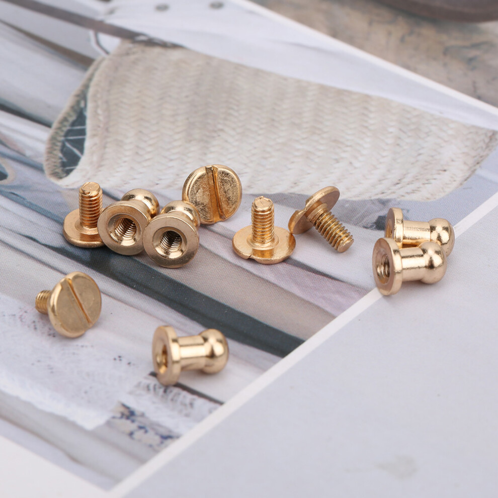 20 Sets Copper Rivet Screws For Jewelry, Bag, Clothes & Shoes 7X5mm 8771392640298