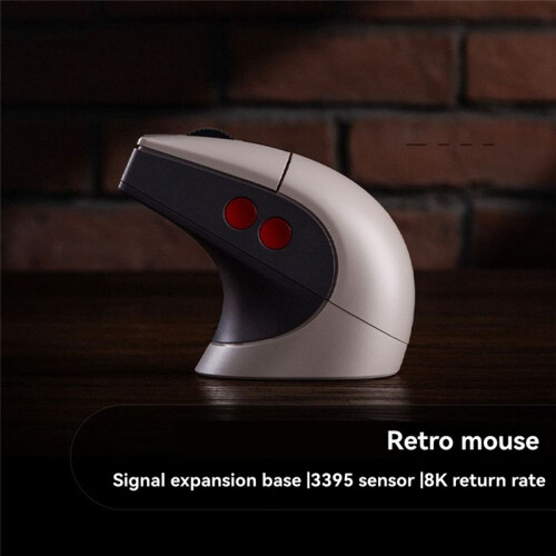 8BitDo Retro R8 Mouse with PAW 3395 Optical Sensor DPI 26K Wireless 4K Polling Mouse with Charging Dock Programmable 2