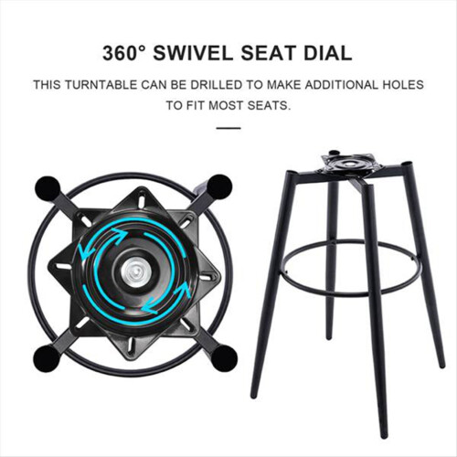 6-inch bar stool swivel base replacement, 360 rotatable, 2 pieces 2