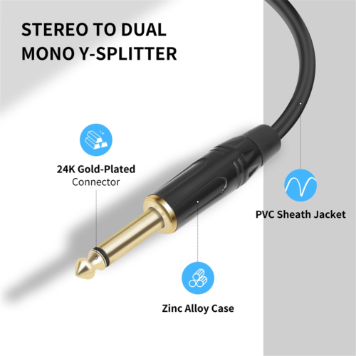 6,35-mm-Stereo-auf-2-Mono-Y-Splitter-Einsatzkabel A 1