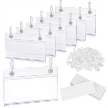 100 transparante labelhouders voor draadschappen, prijskaartjes voor de detailhandel