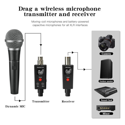 2.4GHz UHF wireless microphone system XLR microphone adapter 2