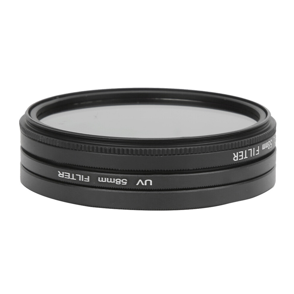 58Mm Optical Glass Lens Filter Kit Uv Cpl Fld For Dslr Camera With Storage Bag 3151392675011