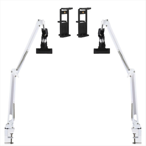 2-piece, adjustable embroidery frame stand in white for handicrafts