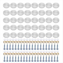 Glass screws, stainless steel screw covers, caps for home decor, silver