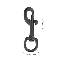 316 Stainless Steel Diving Hook Swivel Eye Snap - Black, 90MM