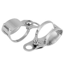 Motorcycle Turn Light Bracket 2Pcs for 30-45mm Front Fork Scooter Silver Finish