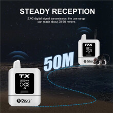 DEBRA PROFESSIONAL AUDIO ST- Stereo Wireless in-Ear Monitor System, 2.4G Digital Signal Transmission, for Live Broadcast
