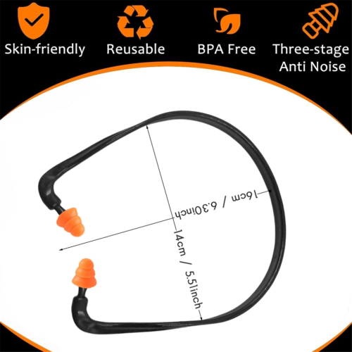8 reusable, washable silicone earplugs for hearing protection 1