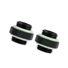 2Pcs Water Cooling Dual External Thread Copper Compression Fittings - Black