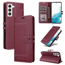 () Flip Case For Samsung Galaxy S21 Plus Kickstand RFID Blocking Premium PU Leather Card Slots Magnetic Buckle Closure